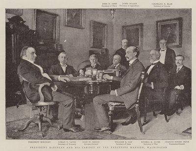Presidente McKinley e seu gabinete no Executive Mansion, Washington de English Photographer