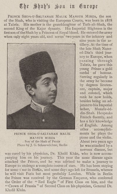 Príncipe Shoa-U-Saltanah Malik Mansur Mirza de English Photographer