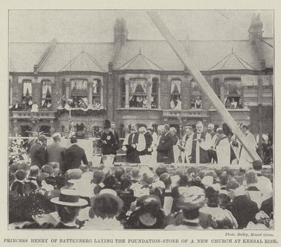 Princesa Henrique de Battenberg, colocando a pedra da fundação de uma nova igreja em Kensal Rise de English Photographer