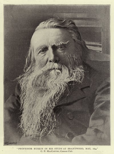 Professor Ruskin em seu estudo em Brantwood, em maio de 1894 de English Photographer