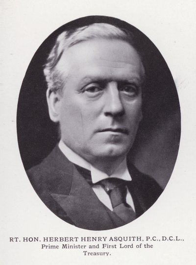 Homens proeminentes de Londres: Rt Hon Herbert Henry Asquith (foto a p/b) de English Photographer
