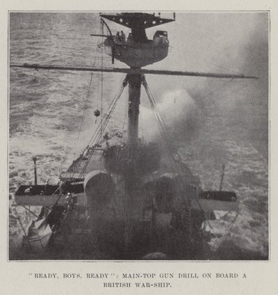 Pronto, meninos, pronto, broca de arma principal-Top a bordo de um navio de guerra britânico de English Photographer