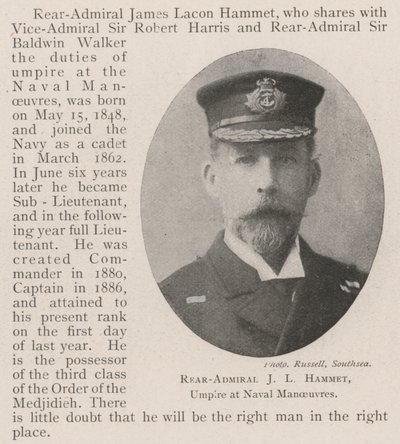 Contra-almirante JL Hammet, árbitro em manobras navais de English Photographer