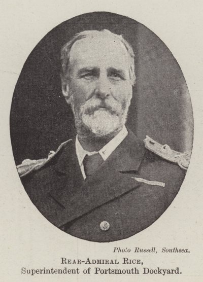 Contra-almirante Rice, superintendente do estaleiro de Portsmouth de English Photographer