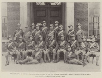 Representantes da Honorável Companhia de Artilharia nos Voluntários da Cidade Imperial, o Destacamento Montado em Caqui de English Photographer
