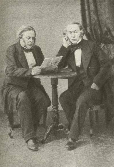 Richard Cobden (esquerda) e John Bright (direita) (foto a p/b) de English Photographer