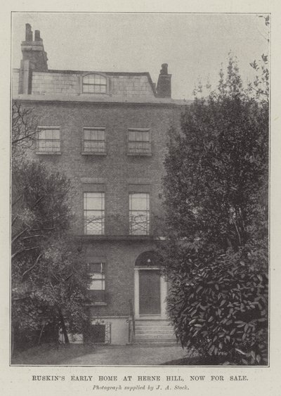 Ruskins Early Home em Herne Hill, agora à venda de English Photographer