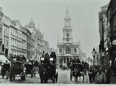 Saint Mary-le-Strand, Strand, Westminster LB: olhando para o leste para Saint Mary-le-Strand, 1895 de English Photographer