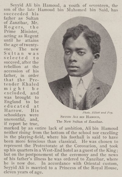 Seyyid Ali bin Hamoud, o novo sultão de Zanzibar de English Photographer