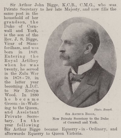 Sir Arthur Bigge, novo secretário privado do Duque da Cornualha e York de English Photographer