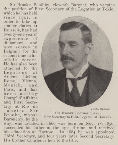 Sir Brooke Boothby, Baronet, novo secretário da HM Legation em Bruxelas de English Photographer
