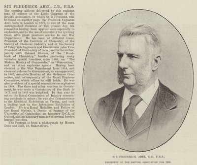 Sir Frederick Abel, CB, FRS, Presidente da Associação Britânica de 1890 de English Photographer