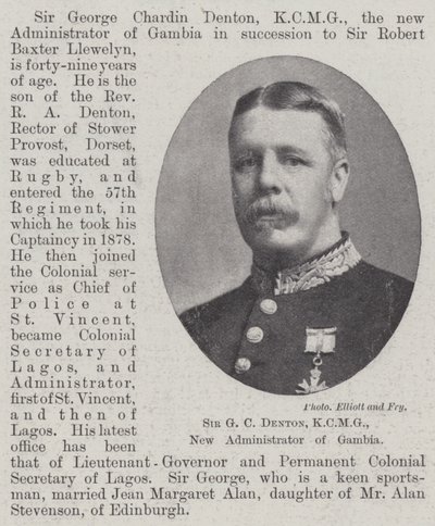 Sir GC Denton, KCMG, novo administrador da Gâmbia de English Photographer
