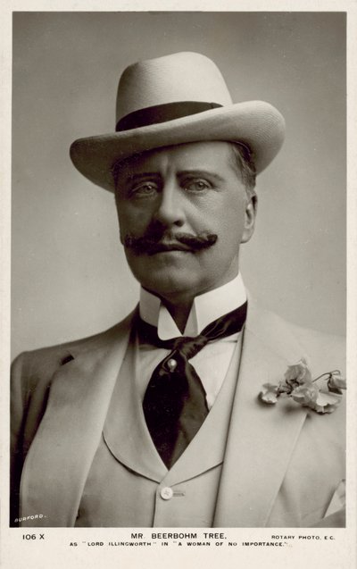 Sir Herbert Beerbohm Tree, ator inglês (fotografia a preto e branco) de English Photographer