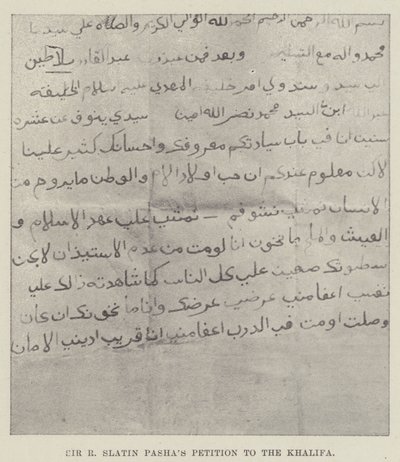 Sir R Slatin Pashas Petição ao Khalifa de English Photographer