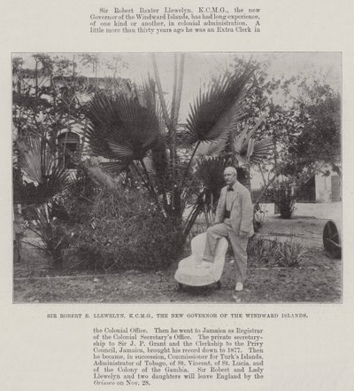 Sir Robert B Llewelyn, KCMG, o novo governador das ilhas de barlavento de English Photographer