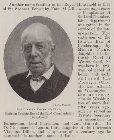 Sir Spencer Ponsonby-Fane, aposentado Comptroller do Departamento de Lord Chamberlains de English Photographer