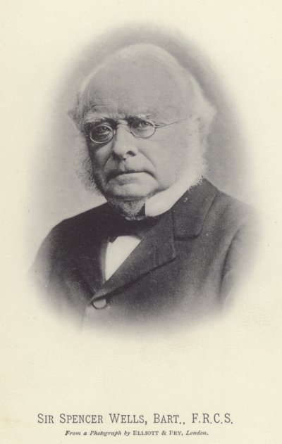 Sir Spencer Wells, Baronet, FRCS (fotografia a preto e branco) de English Photographer