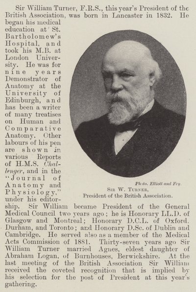 Sir W Turner, presidente da Associação Britânica de English Photographer