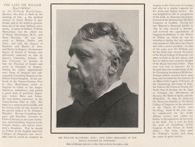 Sir William MacCormac, baronete, cinco vezes presidente do Royal College of Surgeons de English Photographer