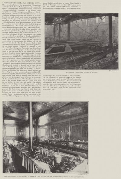 O Tabernáculo de Spurgeons foi incendiado de English Photographer