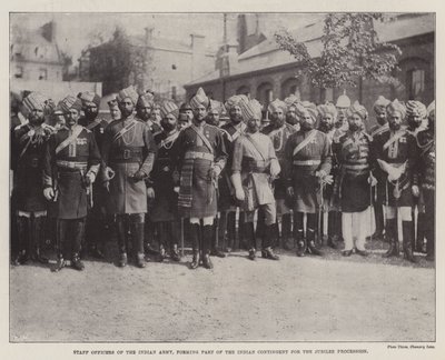Oficiais do exército indiano, formando parte do contingente indiano para a procissão jubilar de English Photographer