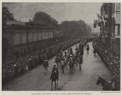 Entrada do Estado em Dublin de Earl Cadogan, Lord Lieutenant of Ireland de English Photographer