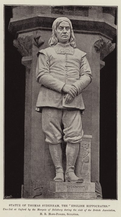 Estátua de Thomas Sydenham, o inglês Hipócrates de English Photographer