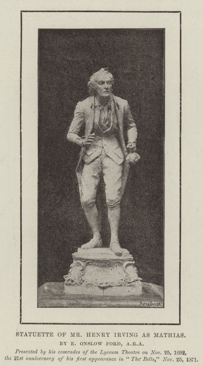 Estatueta do Sr. Henry Irving como Mathias de English Photographer