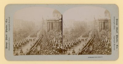 Cópia estereoscópica do jubileu de diamante da rainha Victorias, 28 de junho de 1897 de English Photographer