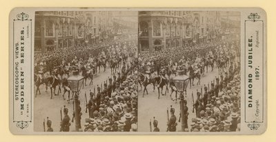 Cópia estereoscópica do jubileu de diamante da rainha Victorias, 28 de junho de 1897 de English Photographer