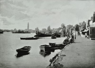 Strand-on-the-Green, Hounslow: visão geral, 1895 de English Photographer