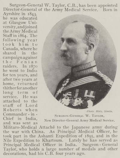 Cirurgião-Geral W Taylor, Novo Diretor-Geral do Serviço Médico do Exército de English Photographer