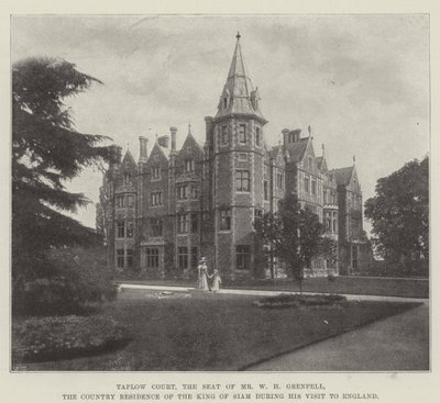 Taplow Court, a sede do Sr. WH Grenfell, a residência rural do rei do Sião durante sua visita à Inglaterra de English Photographer