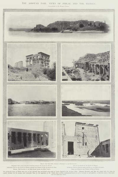 A represa de Assouan, visões de Philae e a vizinhança de English Photographer