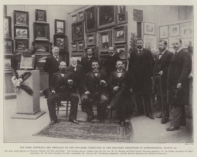 Os generais bôeres e oficiais do Comitê Pró-Boer na exposição Pro-Boer em Scheveningen, 20 de agosto de English Photographer