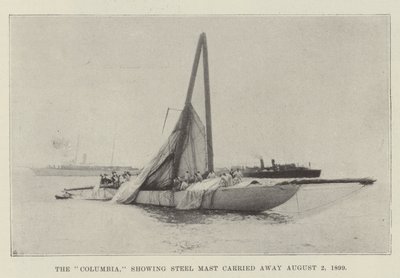 The Columbia, mostrando Steel Mast levado 2 de agosto de 1899 de English Photographer