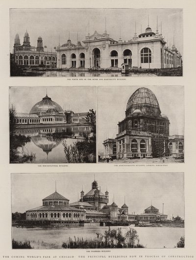 The Coming Worlds Fair em Chicago, os principais edifícios agora em processo de construção de English Photographer