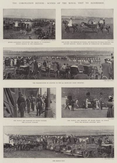 A revisão da coroação, cenas da visita real a Aldershot de English Photographer