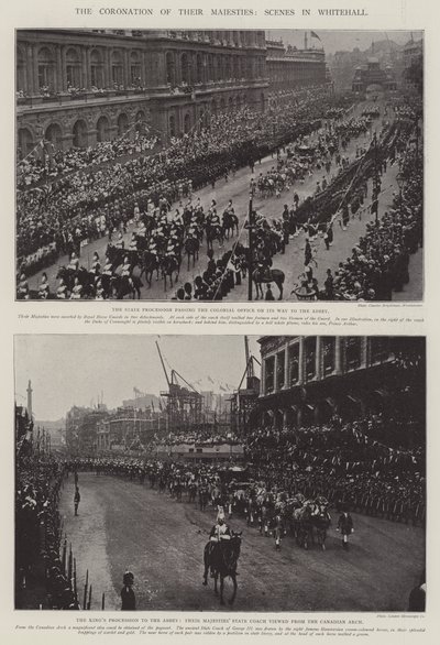 A coroação de suas majestades, cenas em Whitehall de English Photographer