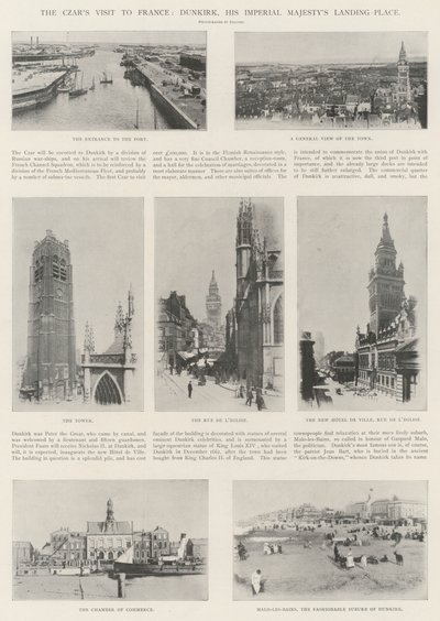 Os czares visitam a França, Dunquerque, seu desembarque da majestade imperial de English Photographer