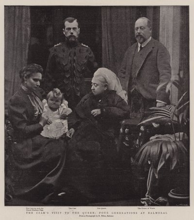 Os czares visitam a rainha, quatro gerações em Balmoral de English Photographer