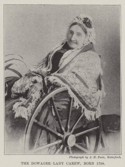 A viúva Lady Carew, nascida em 1798 de English Photographer