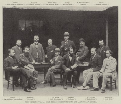 O julgamento de Dreyfus, alguns correspondentes de imprensa e artistas em Rennes de English Photographer