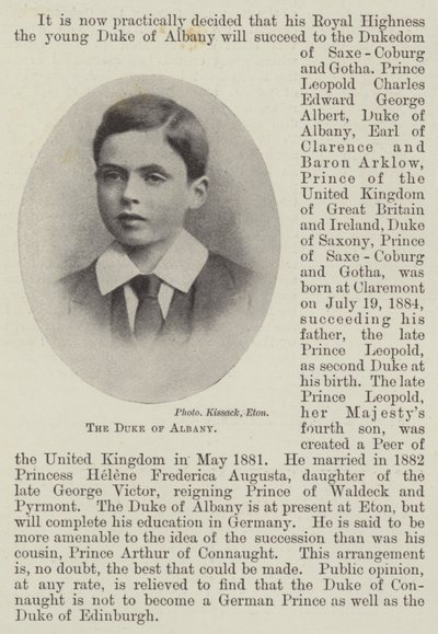O duque de Albany de English Photographer