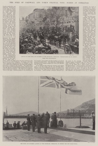 O Duque de Cornwall e Yorks Colonial Tour, cenas em Gibraltar de English Photographer
