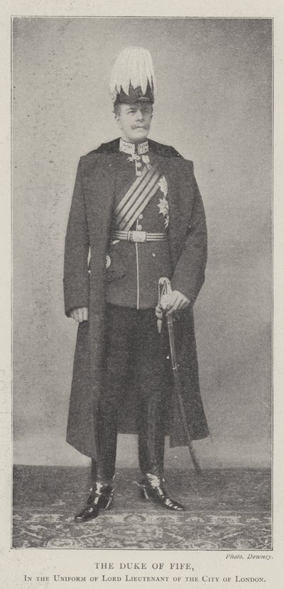 O duque de Fife, no uniforme de lorde tenente da cidade de Londres de English Photographer