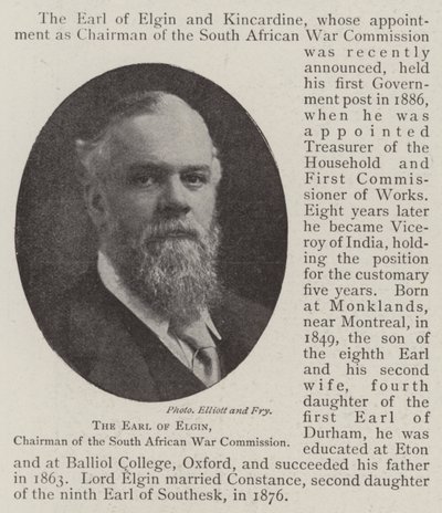 O conde de Elgin, presidente da Comissão de Guerra da África do Sul de English Photographer