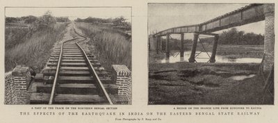 Os efeitos do terremoto na Índia na Ferrovia do Estado de Bengala Oriental de English Photographer