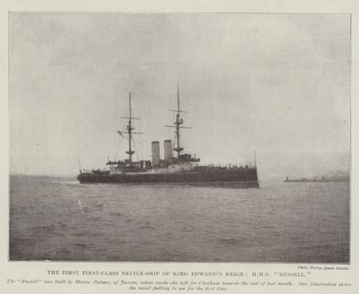 O Primeiro Navio de Batalha de Primeira Classe do Reino do Rei Edwards, HMS Russell de English Photographer